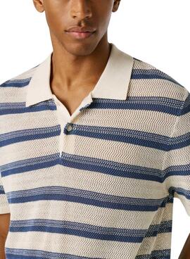 Polo Pepe Jeans Florian à rayures bleues pour homme