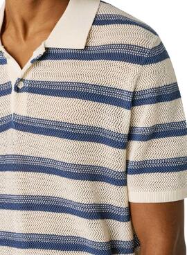 Polo Pepe Jeans Florian à rayures bleues pour homme