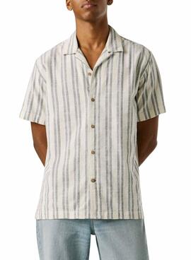 Chemise Pepe Jeans Pershore à rayures blanches pour homme