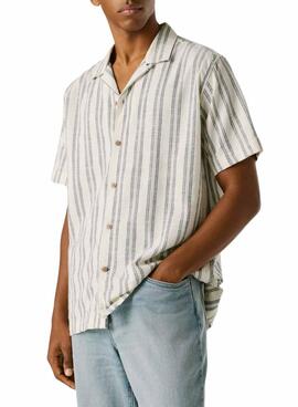 Chemise Pepe Jeans Pershore à rayures blanches pour homme