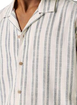 Chemise Pepe Jeans Pershore à rayures blanches pour homme