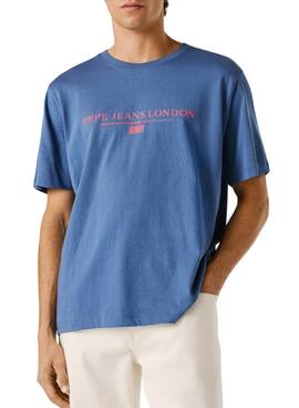 T-shirt Pepe Jeans Summer Logo bleue pour homme