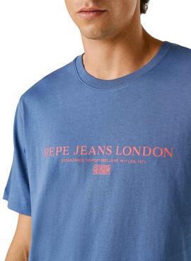 T-shirt Pepe Jeans Summer Logo bleue pour homme
