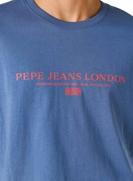 T-shirt Pepe Jeans Summer Logo bleue pour homme