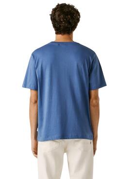 T-shirt Pepe Jeans Summer Logo bleue pour homme