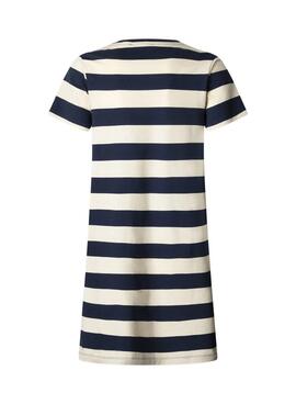 Robe Pepe Jeans Loren bleue et blanche pour femme