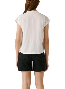 T-shirt Pepe Jeans Mina blanc pour femme