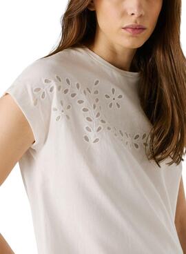 T-shirt Pepe Jeans Mina blanc pour femme