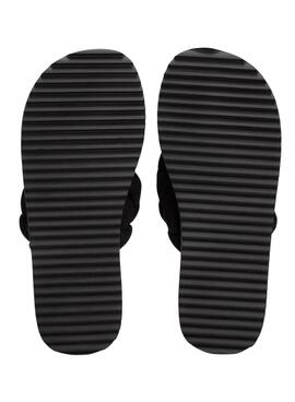 Mules Tommy Jeans noires tressées pour femme