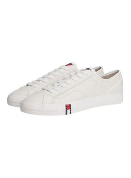 Sneakers en cuir Tommy Jeans Archive avec logo blanc pour homme