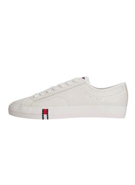 Sneakers en cuir Tommy Jeans Archive avec logo blanc pour homme