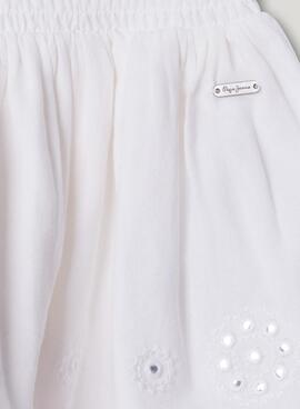 Jupe Pepe Jeans Holly blanche pour fille