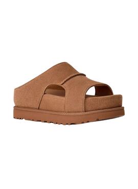 Sandales UGG Goldenstar Hi Cutout Slide Chestnut pour femme.