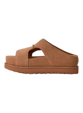 Sandales UGG Goldenstar Hi Cutout Slide Chestnut pour femme.