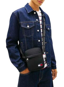 Sac Tommy Jeans reporter Essential Ripstop noir pour homme
