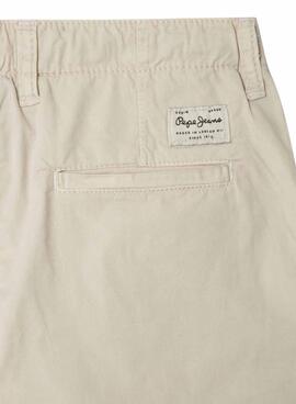 Bermudes Pepe Jeans Alexander beige pour enfant.