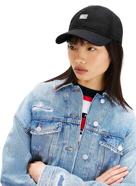 Casquette Tommy Jeans plaque Heritage noire pour femme