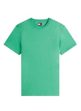 T-shirt Tommy Jeans Linear Chest vert pour homme