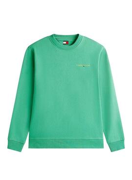 Sweat à capuche Tommy Jeans Linear vert pour homme