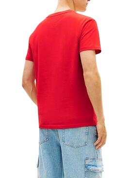 T-shirt Tommy Jeans Big Flag rouge pour homme