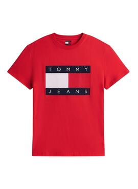T-shirt Tommy Jeans Big Flag rouge pour homme