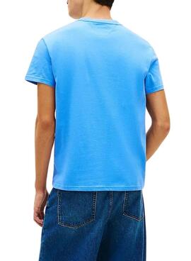 T-shirt Tommy Jeans Big Flag bleu pour homme