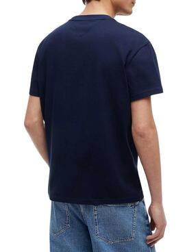 T-shirt Tommy Jeans Big Flag bleu marine pour homme