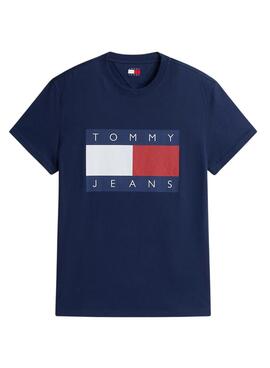 T-shirt Tommy Jeans Big Flag bleu marine pour homme