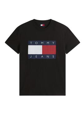 T-shirt Tommy Jeans Big Flag noir pour homme