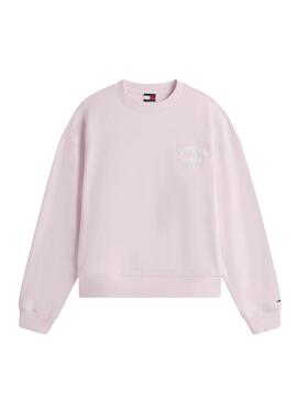 Sweat à capuche Tommy Jeans Bubble rose pour femme.