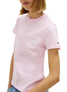 T-shirt Tommy Jeans Bubble rose pour femme