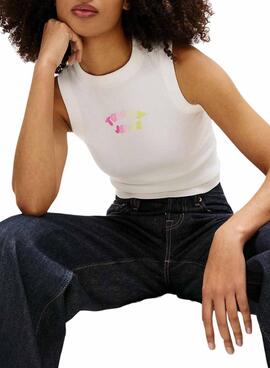 Haut Tommy Jeans Bubble blanc pour femme