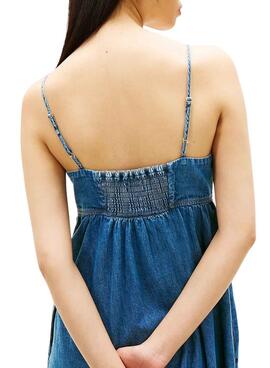 Robe Tommy Jeans en chambray maxi pour femme