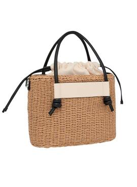 Sac Tous moyen Scoubidou naturel et noir pour femme