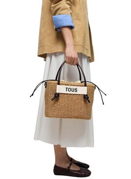 Sac Tous moyen Scoubidou naturel et noir pour femme