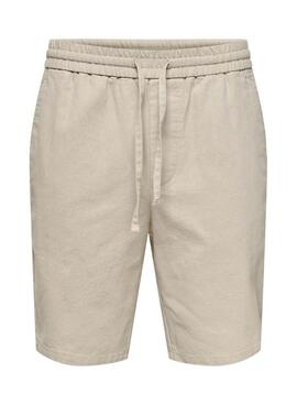 Bermudes Only and Sons Linus beige pour homme