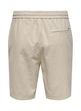 Bermudes Only and Sons Linus beige pour homme