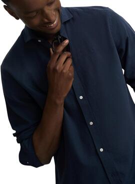 Chemise Silbon Sport en lin bleu pour homme