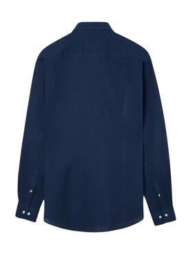 Chemise Silbon Sport en lin bleu pour homme