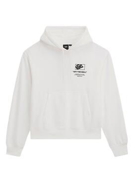 Sweat à capuche Vans Stacked blanc pour hommes