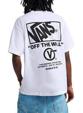 T-shirt Vans Stacked blanc pour homme