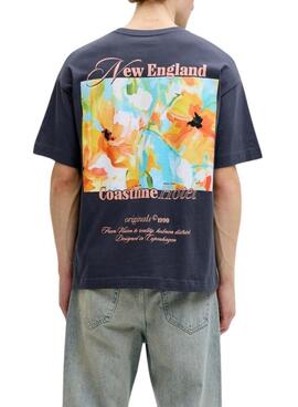 T-shirt Jack and Jones Montauk bleu marine pour homme