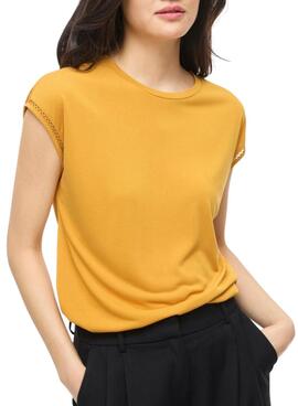 T-shirt Vila Modala jaune pour femme.