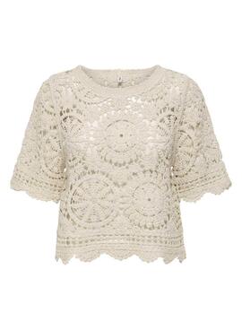 T-shirt Only Waterly beige pour femme