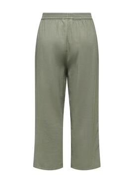 Pantalon Only Laris coulotte vert pour femme