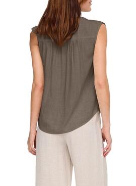 Chemise Only Siesta taupe pour femme