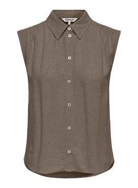 Chemise Only Siesta taupe pour femme