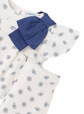 Ensemble Mayoral imprimé floral bleu crème pour bébé fille