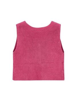 Gilet en tricot rose fuchsia Mayoral pour fille