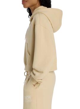 Sweatshirt New Balance en polaire camel pour femme